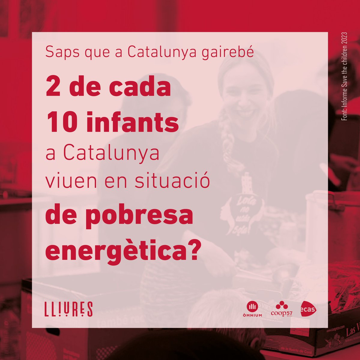 projectelliures's tweet photo. 📈 Gairebé 1 de cada 6 llars no pot mantenir l’habitatge a una temperatura adequada. Des de Lliures, hem impulsat projectes que fan front a la #PobresaEnergètica. 

Implica't! Fes una aportació solidària https://t.co/pe9m3CdEcw

🧶 “Perquè ningú pengi d’un fil, construïm xarxa” https://t.co/sDB5VfitF5