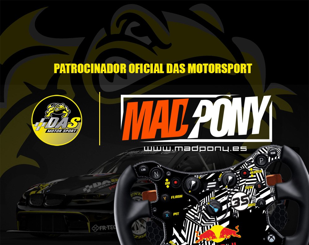 🚨𝘽𝙍𝙀𝘼𝙆𝙄𝙉𝙂🚨

🖌¿Quieres personalizar tus aros de simracing?

🌐 Entra en madpony.es y elige entre cientos de posibilidades de personalización. 

👉 Y lo mejor de todo es que recibes un -10% de descuento al introducir el código "dasmotorsport"

#beDAS