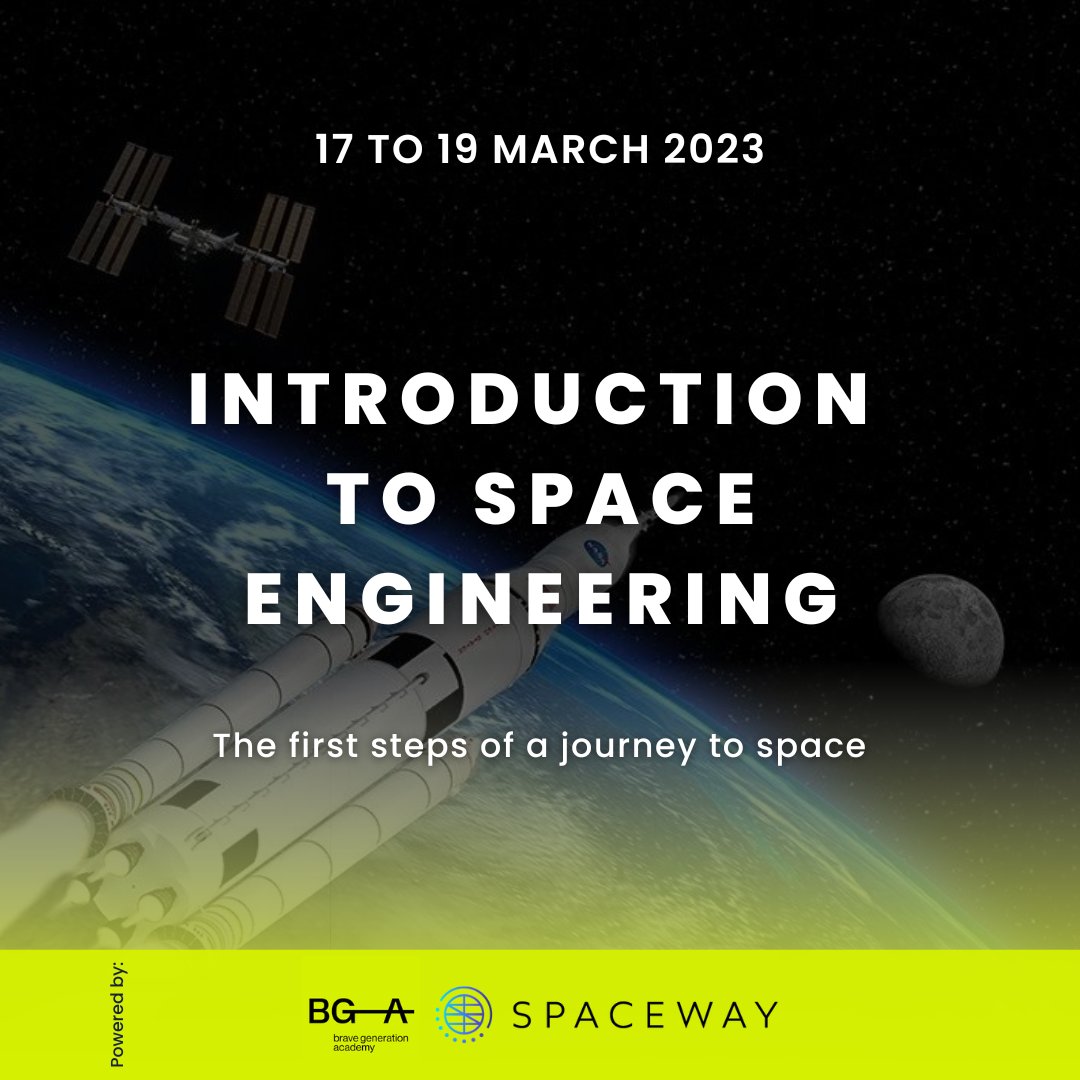 A new #course is out 🔥

#Introduction to #SpaceEngineering course will happen from March 17 to March 19 2023 🚀

If you know someone aged between 14 and 18 who is passionate about space, share this course with them!

Click on the link to find out more lnkd.in/dXXfn4nd 🖱️