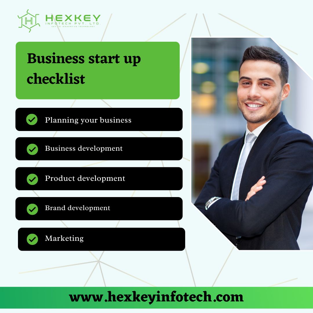 HexkeyInfotech's tweet photo. A business start-up checklist: 1. planning your business, 2. business development, 3. product development, 4. brand development, 5. marketing. Check out our website! We offer a wide range of services to help grow your business - https://t.co/ZO8YJM6akx

#biztips https://t.co/RapQHjPbkg