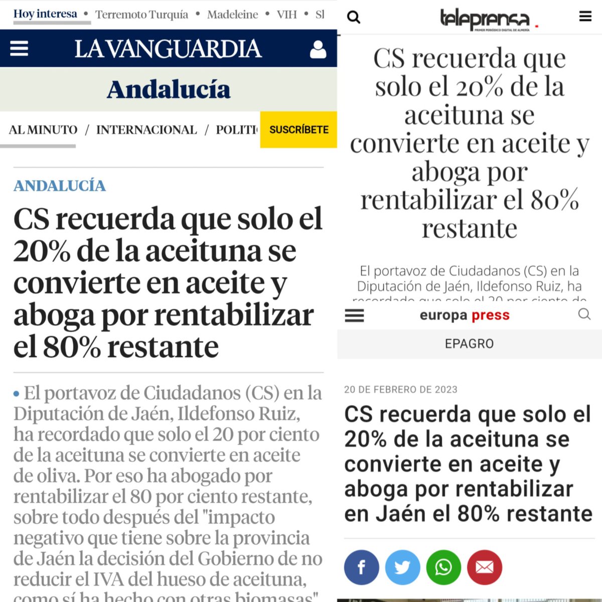 PelaezRenovable's tweet photo. "Solo el 20% de la aceituna se convierte en aceite y debemos apostar por rentabilizar el 80% restante que nos ofrece el olivar y garantizar el futuro de nuestra provincia."
Palabras de @ilderuizpadilla

#Biomasa #PlantaSecadero #HuesodeAceituna #Jaén #Piropel #PelaezRenovables https://t.co/lSCoribuCm