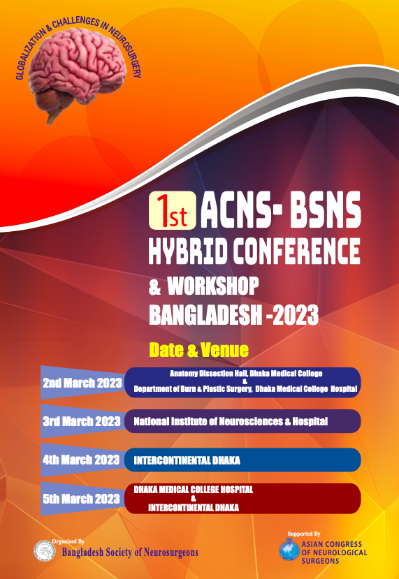 AsianCNS's tweet photo. Join us for the 1st ACNS - Bangladesh Society of Neurosurgeons Hybrid Meeting in Dhaka from the 2nd to 5th of March. https://t.co/3S0yCDU6d7