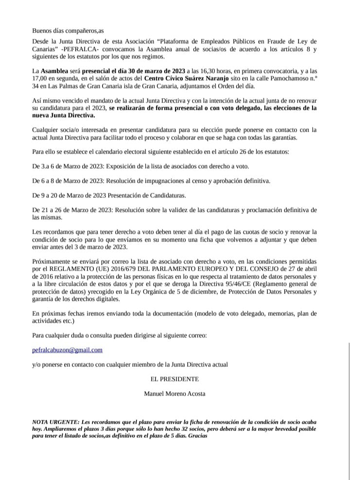 PEFRALCA's tweet photo. Pefralca Informa a todos los Trabajadores Temporales. https://t.co/669JZ9ejc1