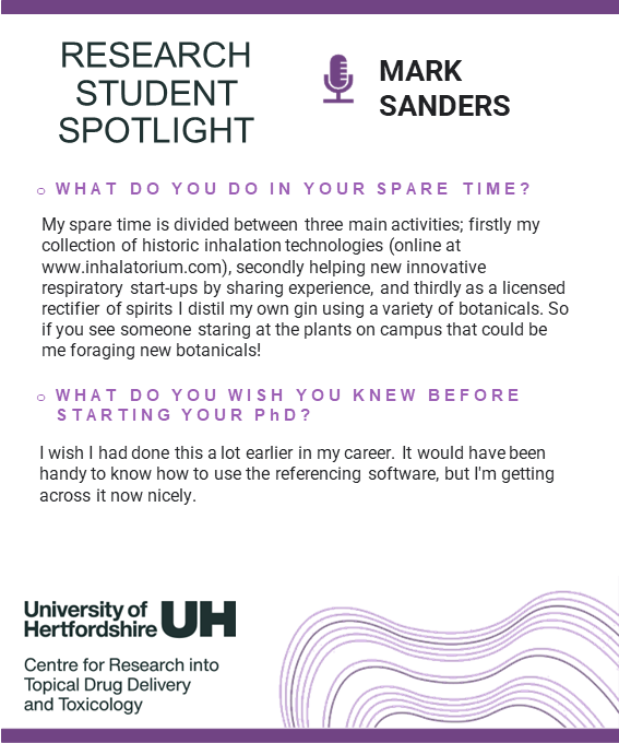TDDT_UniofHerts's tweet photo. ✨Student spotlight✨
This month meet Mark! He's working on how to improve current inhaler training tools to improve patients' lives. He also collects historic inhalation devices and technologies - you can check them out at https://t.co/Blr97AH87o @uniofhertslms @UniofHerts https://t.co/cbxQTW6pMa