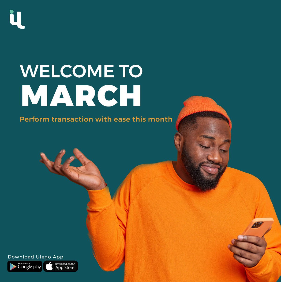March into ease with Ulego. Carry out all your transactions seamlessly always.

Happy new month. 

#March1st #bankingapp