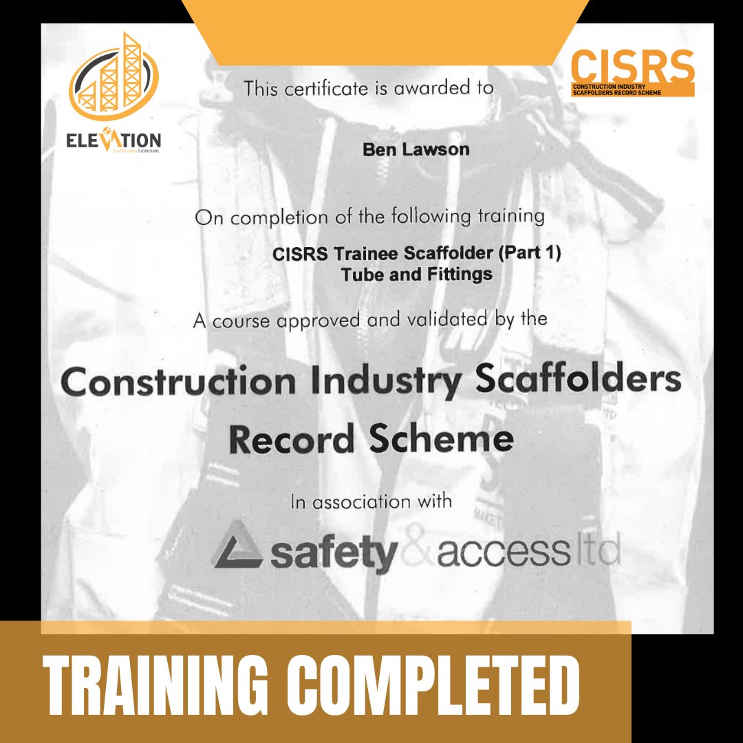 🙌 Training Completed 🙌

A huge well done to two of our trainees Kai Smith and Ben Lawson, who have just achieved their Part 1 Scaffolding Qualifications! 🎉

Keep up the good work! ✅

#elevationyorkshire #scaffolding #qualification #trainee #hull #hullbusiness #eastyorkshire