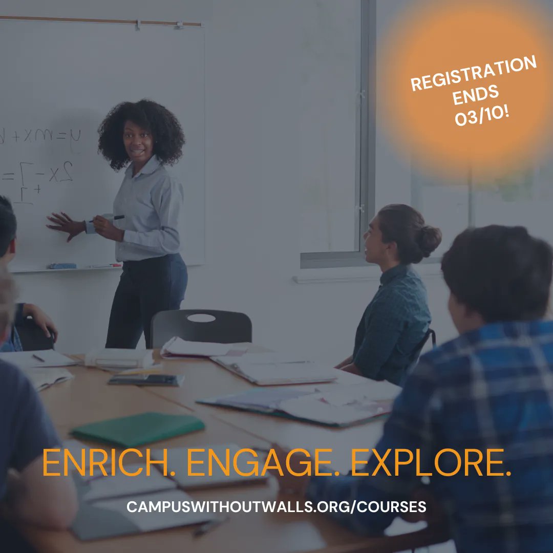 Are you a professional or lifelong learner looking to inject some energy and diversity into your academic pursuits? Look no further than Campus Without Walls' Spring Course offerings! 

🖥 To register, please visit buff.ly/3KBCUOf