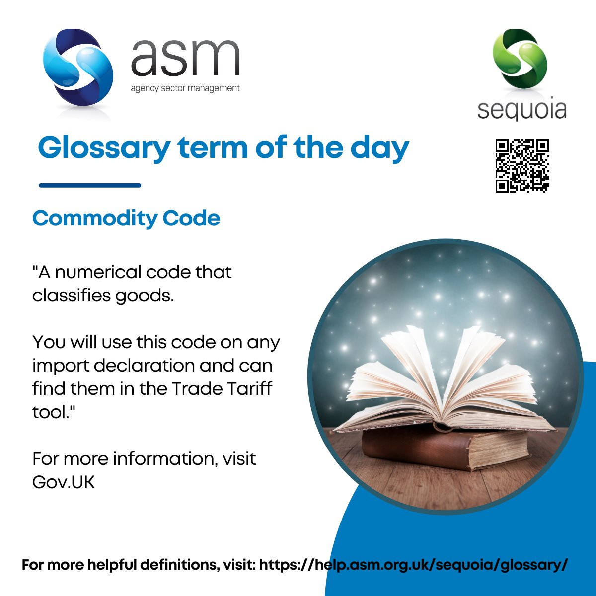 asmukltd's tweet photo. Glossary term of the day: Commodity Code
For more helpful definitions, check out the Sequoia Resource Centre's Glossary of terms and abbreviations: https://t.co/0PYhLLo2oj
#glossary #traders #customsuk #imports #freightforwarder #tradetariff https://t.co/oLfg0Ip5J7