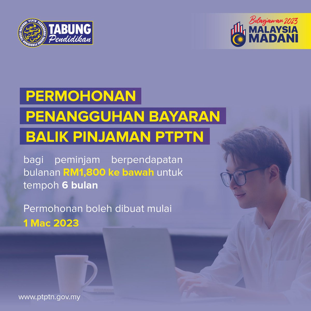 PTPTNOfficial's tweet photo. Insentif bayaran balik pinjaman PTPTN dan permohonan penangguhan bayaran balik kini bermula.

Untuk maklumat dan pertanyaan lanjut, boleh menghubungi Careline PTPTN di talian 03-2193 3000.

Info lanjut: https://t.co/OkQtjdEOhM

Bertindaklah sekarang. Jangan bertangguh lagi. https://t.co/O7Bt66mKqg