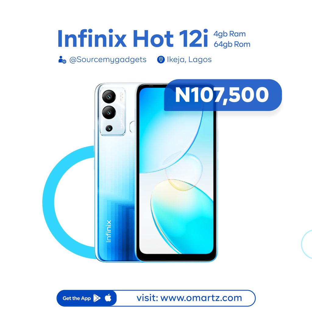 OmartzHQ's tweet photo. Deal of the day
Infinity Hot 12i 4gb RAM 64gb ROM
#107,500
To purchase this and any other product
Click the link below to order

https://t.co/dkbg0mffTR

#dealoftheday #sales #ecommercenigeria #salestoday #p2p #gadgetsandphones https://t.co/MqOCYRRExw
