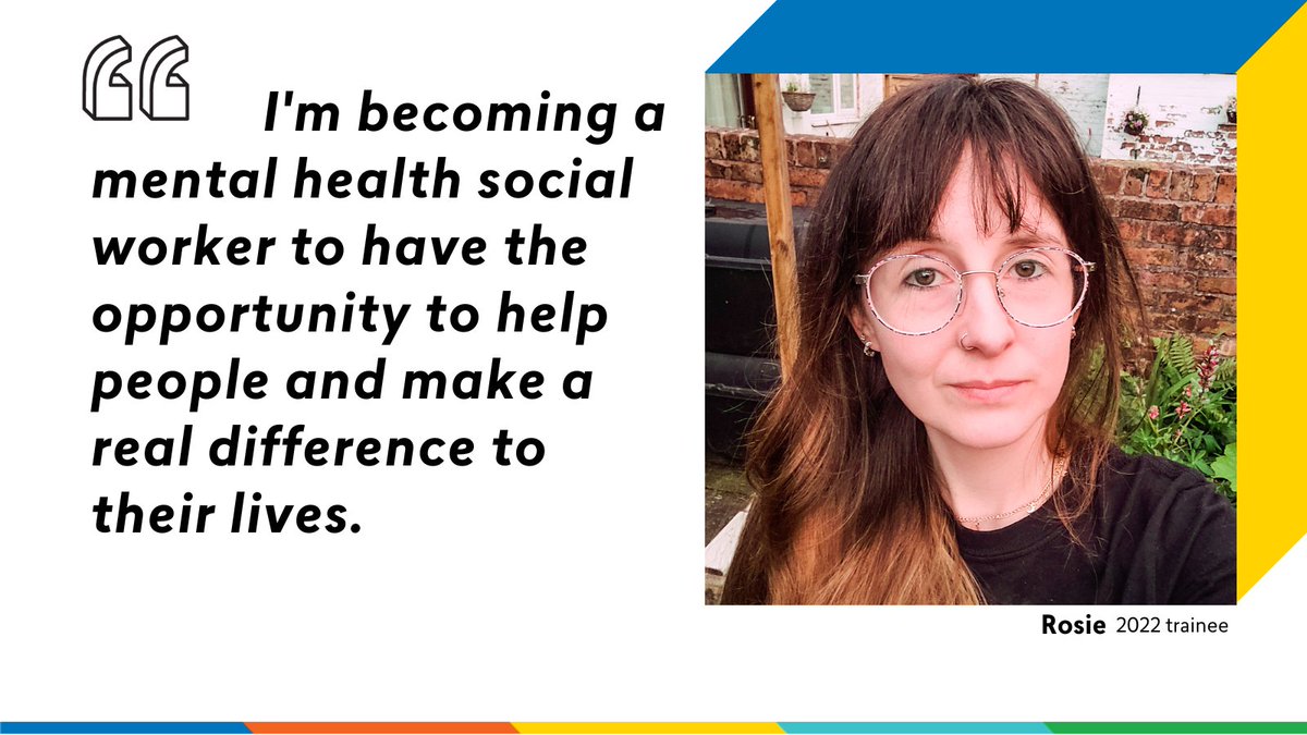 ThinkAheadMH's tweet photo. Meet our trainees! This is Rosie.๐
Sheโs working with a Childrenโs #MentalHealth team in #Cheshire and #Wirral, having switched to mental health social work after after teaching English abroad.
She's being #PaidToTrain on the job, and gaining a master's degree in social work! https://t.co/koONnLejDo
