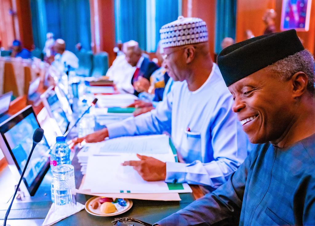 akandeoj's tweet photo. Presiding over FEC this morning, VP Osinbajo led ministers in congratulating President-Elect Bola Ahmed Tinubu on his victory at the polls, wishing him the best as he prepares to lead the nation. VP &amp; FEC also congratulate VP-Elect Shettima &amp; First-Lady-designate Oluremi Tinubu. https://t.co/2AUJUMtd8Q