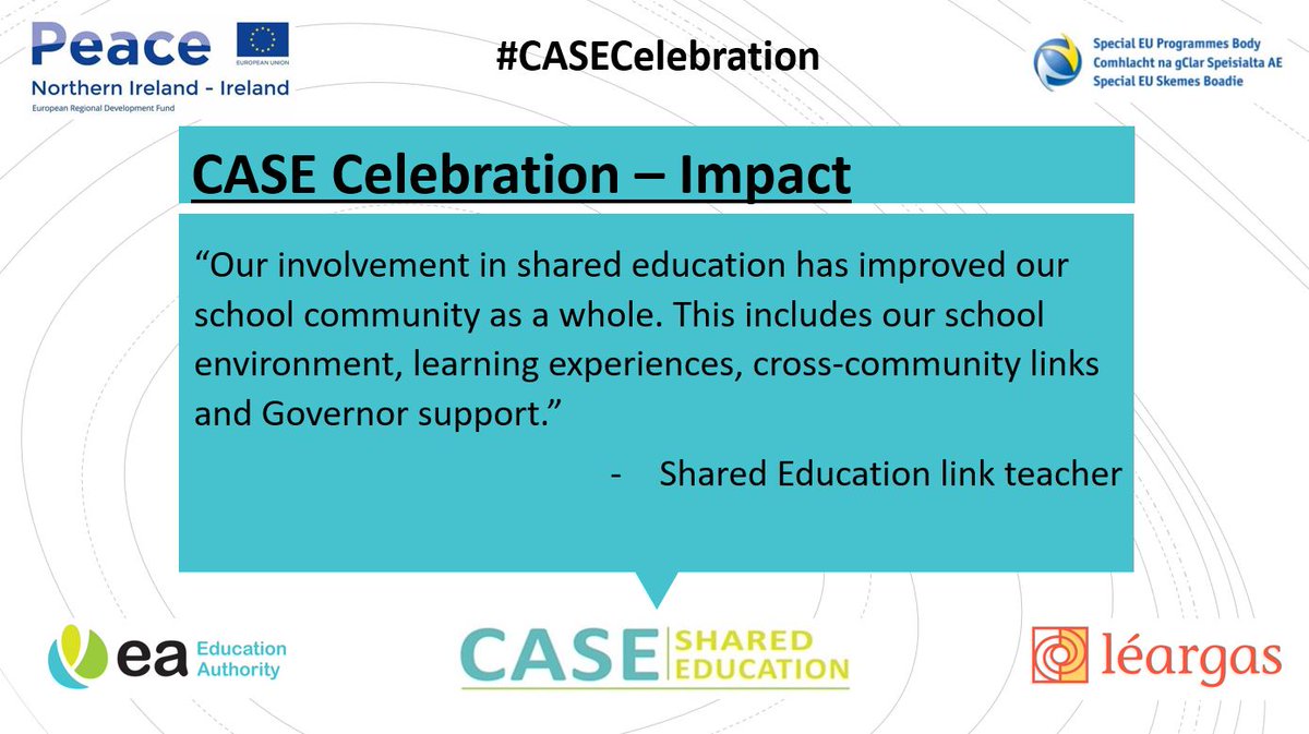 CASEshared's tweet photo. #CASECelebration
Shared Education is community
#knowyourstory
#shareyourstory
#SharedEd #PEACEIV
@SEUPB
@Leargas
@Ed_Authority https://t.co/O2VK0pWNkK