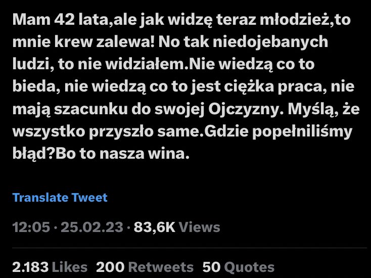 bingeshrex's tweet photo. Prawie 2,2k osób dziwi się, że ojczyzna, którą stworzyli nie budzi sensacji wśród młodzieży. 

Ciekawe czemu? 🤔 https://t.co/rwjs4lV7NJ