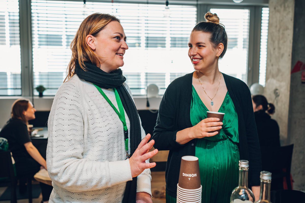 Great teamwork 💚 Sandra Ulrich and Sonja Hahn at our last CreativeMornings Event at @talentgardenat with <a href="/AliMahlodji/">Ali Mahlodji • Business Humanist</a> 

© Niklas Schnaubelt | schnaubelt.co