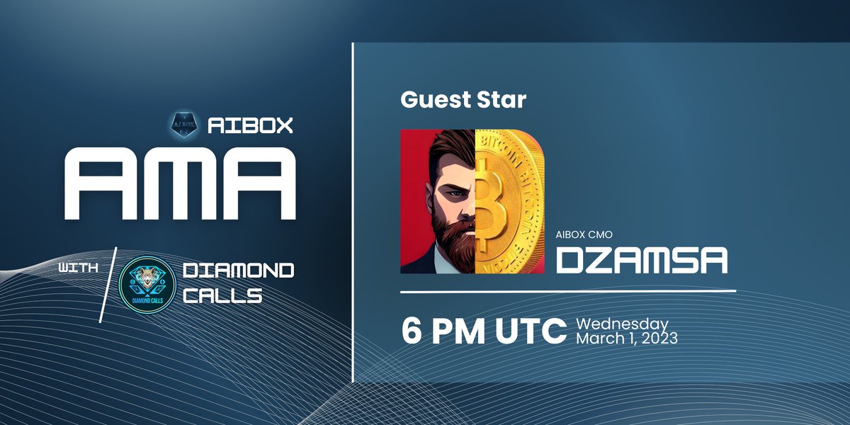 🔥Diamondcalls &amp; AI BOX - AMA🔥 

📣Upcoming Live AMA AI Box
⌚Time: 1 March at 6PM UTC
👔Guest: @onewaydzamsa - CMO of AI Box 
💎Venue: t.me/Diamondcalls_0

Tg: <a href="/aiboxapp/">Aiboxapp</a>

<a href="/arbitrum/">Arbitrum</a> <a href="/arbitrum_weekly/">Arbitrum Weekly</a> <a href="/oreoswap/">OreoSwap - Tastiest DEX on #Arbitrum (💙🍪🧡)</a> <a href="/elonmusk/">Elon Musk</a> <a href="/VitalikButerin/">vitalik.eth</a> <a href="/TheGemPad/">𝗚𝗲𝗺𝗣𝗮𝗱</a> @BTCTN <a href="/cryptoPepe_x/">⚜️CryptoPepe The Last Bull pepe Standing ⚜️</a>