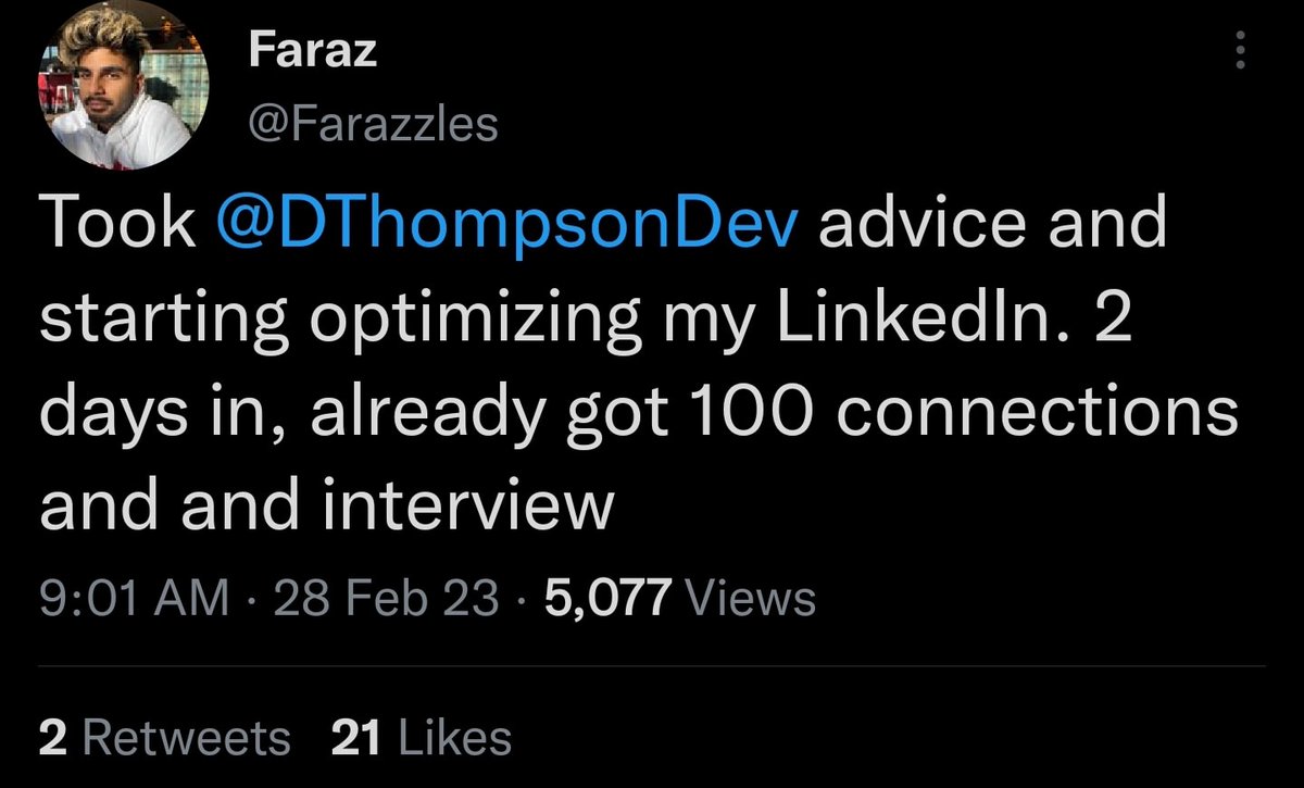 DThompsonDev's tweet image. I keep trying to tell y'all. Software Devs, LinkedIn is a powerful tool if used correctly.
You never know where one conversation can take you. Need help? check the link in my bio for the LinkedIn Series. 100% free and on YouTube so you never have to pay for this info. Time to…