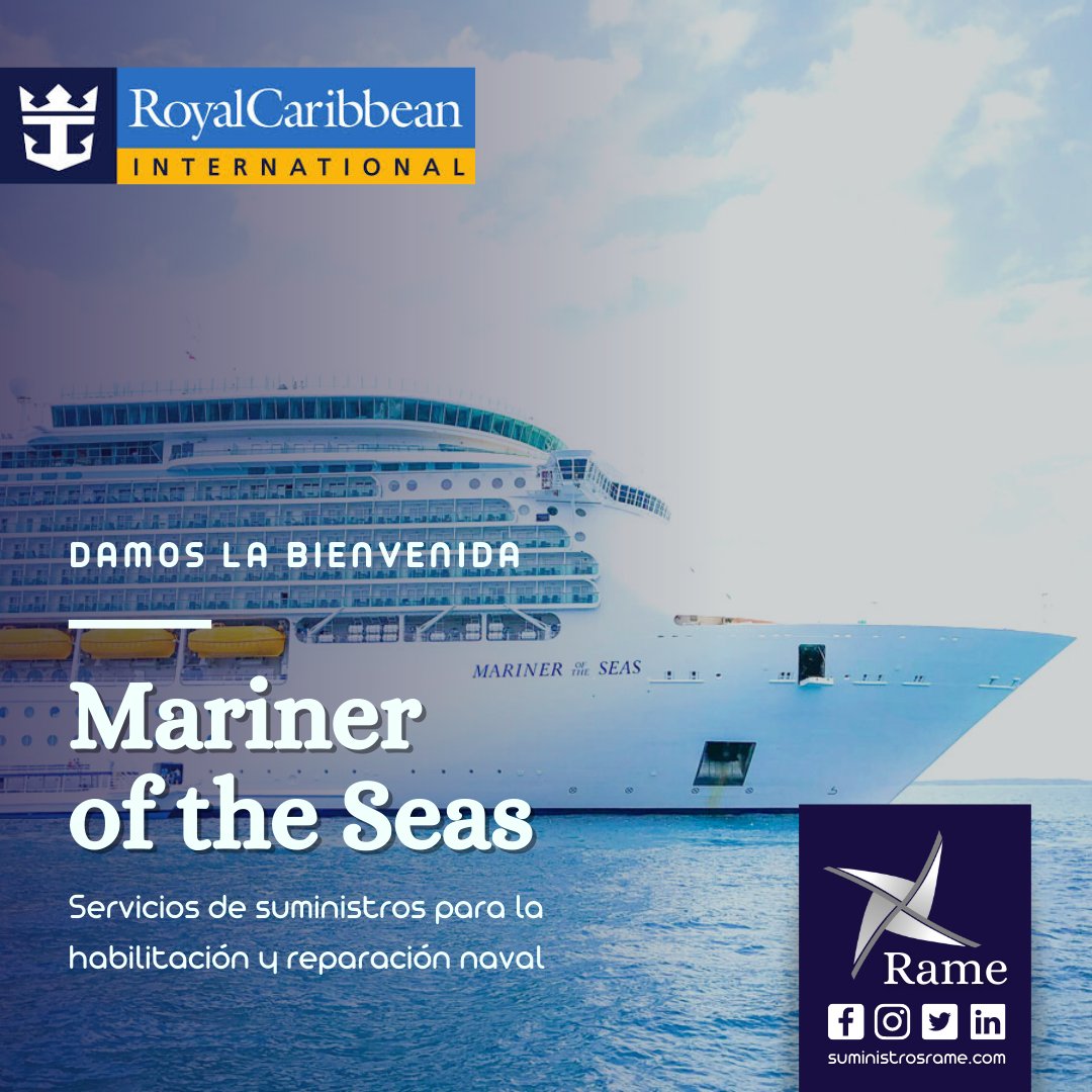 SuministrosRame's tweet photo. #SuministrosRame quiere dar la bienvenida al crucero #MarinerOfTheSeas #RoyalCaribbean que viene a repararse a las instalaciones de #Navantia de la #Cadiz. Esperamos que su estancia sea de lo más provechosa ⚓🛳 ¡Cádiz a la vanguardia de la reparación y la habilitación naval! https://t.co/QabucDjXeC
