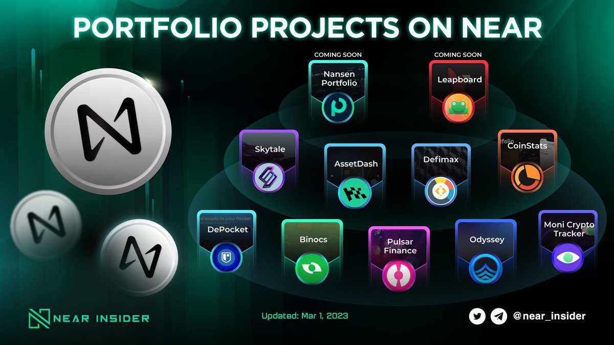 ✨The portfolio is an essential tool that helps users to keep track of their investments, monitor their performance, and make decisions Check out portfolios that cater to the needs of investors on @NEARProtocol below 👇🏻