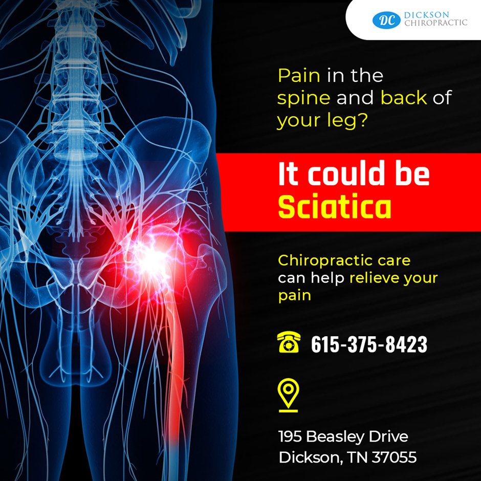 D_Chiropractic's tweet photo. A herniated disc or a bone spur can add pressure to your sciatic nerve, causing intense pain. Dickson Chiropractic offers non-surgical spinal decompression to help restore your spinal alignment and relieve pressure from your sciatic nerves.

#sciaticnerve #bonespur #chiropractic https://t.co/j6uXrvy7qf