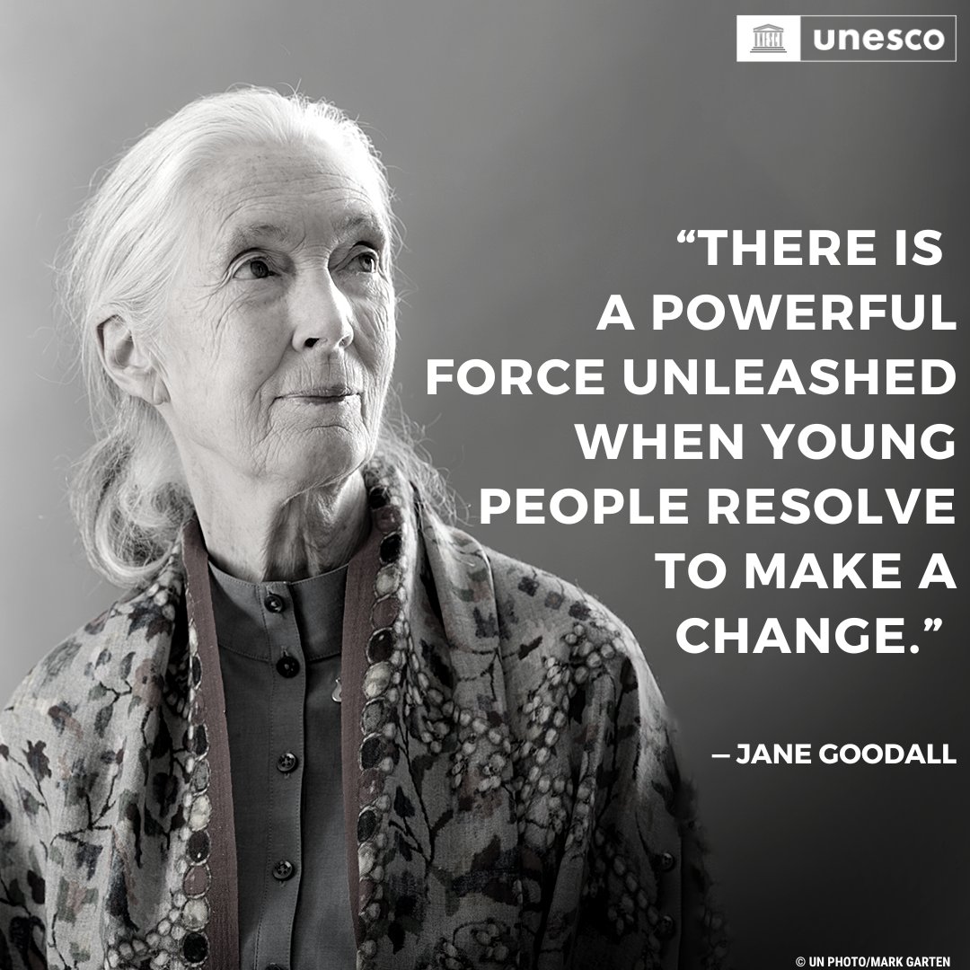#WednesdayWisdom from Jane Goodall! 

Young people hold the key to creating a better future 🗝️

They are the driving agents of change and progress within our society.

Let's empower and support them in their journey towards a brighter tomorrow. 🌍🌿