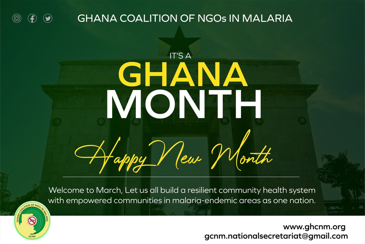 gh_cnm's tweet photo. It's a Ghana month, Together as one, Let us make Ghana a Malaria – Free Country.  #Ghana #Malaria #GhanaHealth #GCNM https://t.co/T9XIKeiNeB
