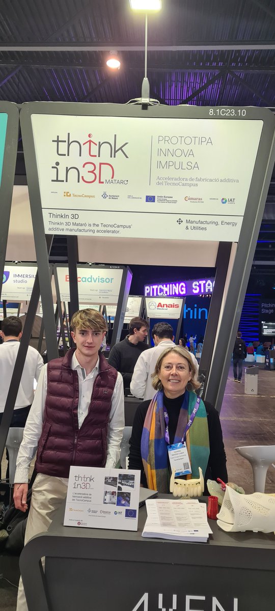 El ThinkIn 3D Mataró ja som al #4YFN23 en el marc del #MWC23 
📍Us esperem al nostre estand (Hall 8) per explorar totes les potencialitats de la #impressió3D 
Si ets una start-up i tens un projecte amb ús de fabricació additiva, et podem ajudar a fer realitat la teva iniciativa.