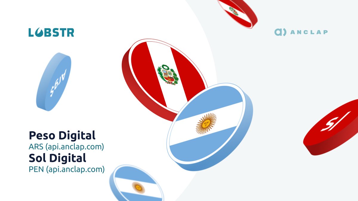 Have you discovered LATAM assets on LOBSTR?

<a href="/AnclapFintech/">Anclap.com</a>'s $ARS and $PEN assets give Argentines 🇦🇷 and Peruvians 🇵🇪 the ability to turn their local currencies into digital assets on <a href="/StellarOrg/">Stellar</a>.

Experience the benefits of using digital assets in  LOBSTR today!