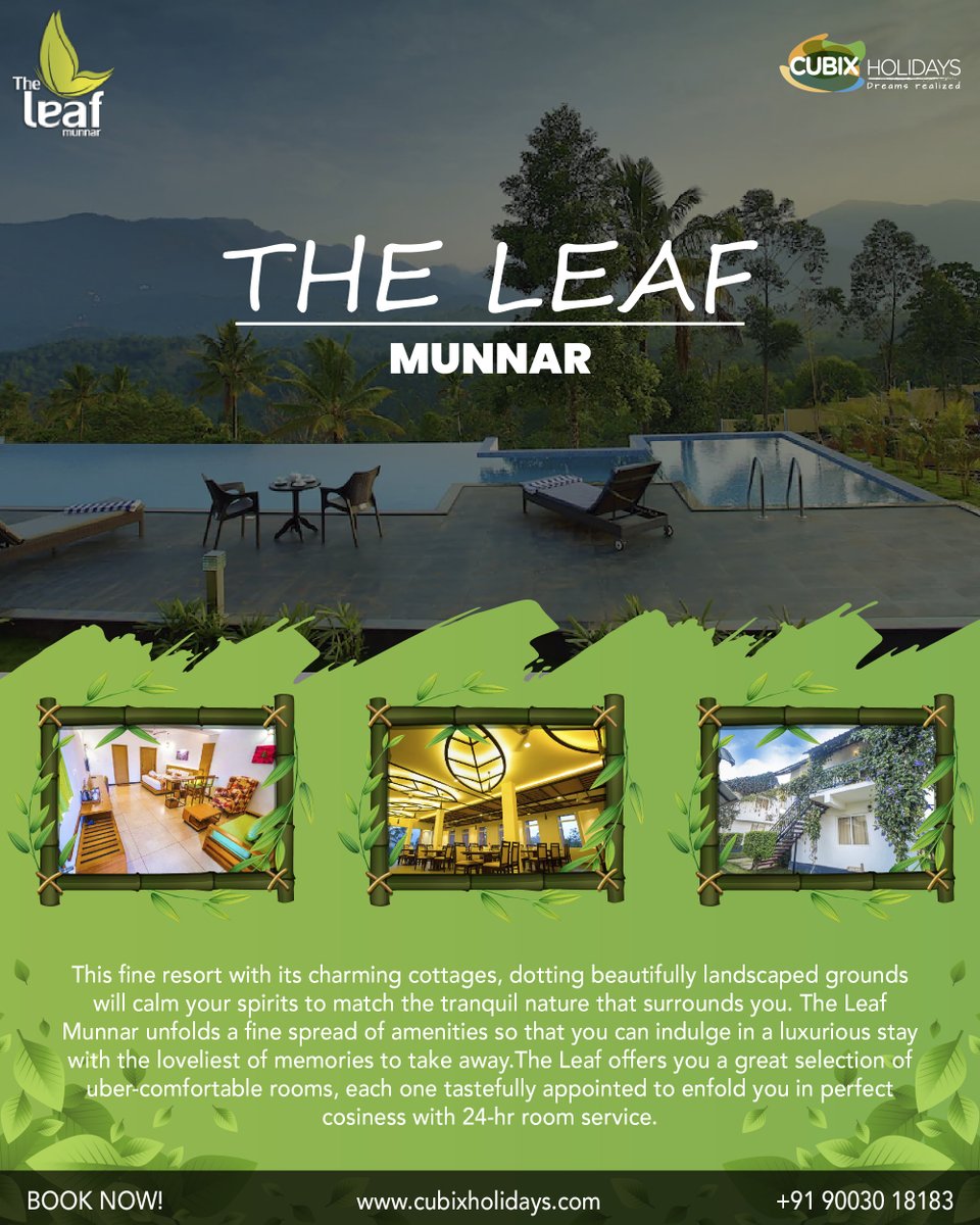 cubixholidays07's tweet image. Now, contact Luxury Trips to reserve the greatest offer for The Leaf Munnar Resort, Devikolam. The top escapes on earth, chosen by teams!

𝐊𝐧𝐨𝐰 𝐌𝐨𝐫𝐞
📲 +91 90030 18183
🌍 cubixholidays.com

#travelagencyinchennai #toptorcompanyinchennai #munnarresorts #munnarhotels