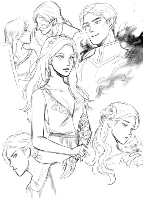 I finished reading ACOTAR and I couldn't resist sketching the characters.
I really like Rhysand. Looking forward to book 2✨ 