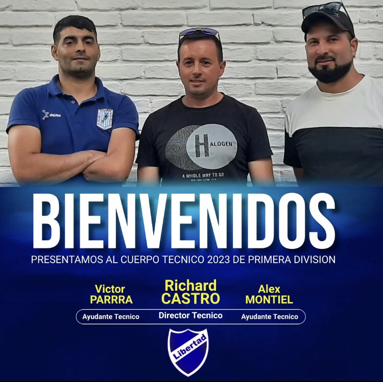 Presentamos al Cuerpo Técnico para el 2023. 
DT: Richard Castro.
AT: Alex Montiel y Víctor Parra.    Bienvenidos.                                       La Leyenda Continúa!