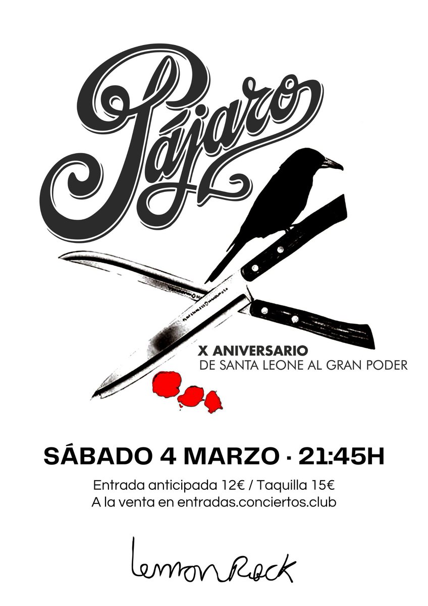La venta anticipada para el concierto de Andrés Herrera Pájaro <a href="/pajaroman69/">Andres Herrera 🌹</a> el próximo S4Mar en Lemon Rock Granada se está animando y es bastante probable un 'Sold Out'. 
¡No te quedes sin tu entrada! Anticipada 12€ (15€ en Taquilla) solo en: entradas.conciertos.club/es/events/paja…