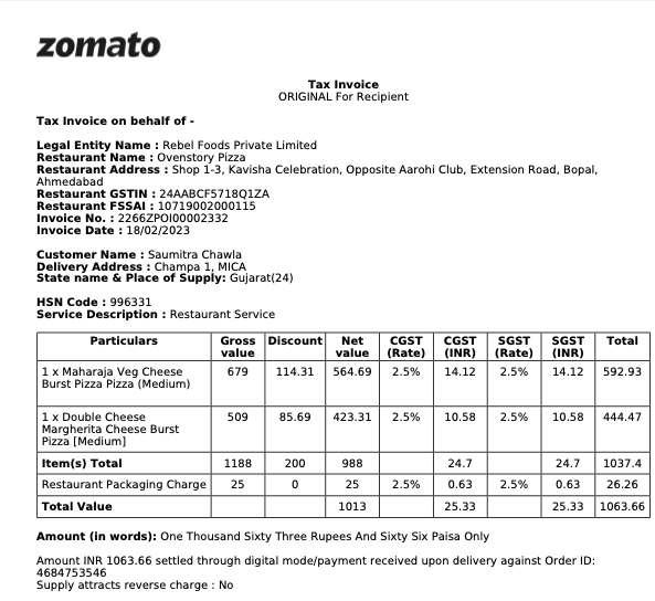 hrkhanna's tweet photo. On 18/2/23, I made the mistake of ordering from @zomato. Ordered from OvenStory, which was accepted and then cancelled without informing us while we were waiting for our food. For 11 days, I have been forced to unsuccessfully beg @zomato for my refund. @zomatocare @deepigoyal https://t.co/cFXJC15uuA