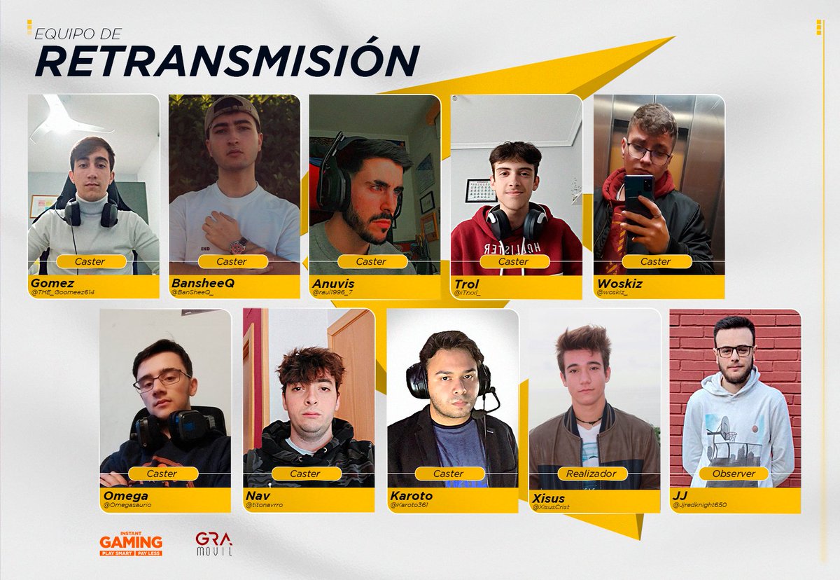 #RETRANSMISION 🔴

🖥️ • Este es el equipo de retransmisión que nos acompañará durante toda la temporada.

¡Bienvenidos a CGH!🔥

#CGHLeague 💛
