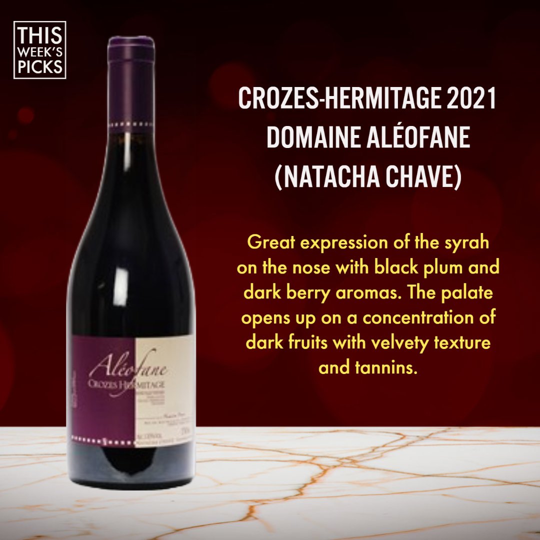 CROZES-HERMITAGE 2021 - DOMAINE ALÉOFANE (NATACHA CHAVE) Natacha’s Crozes-Hermitage is dense &amp; concentrated. But even with this concentration of fruit she manages to maintain a beautiful balance. Lovely to drink now &amp; will develop and improve with a bit of ageing.