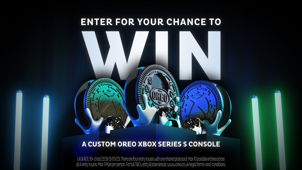 🥛 GIVEAWAY TIME 🥛
Want to win one of three Custom OREO Xbox Series S consoles with Xbox Wireless Controller? Tag a friend you’d play it with and follow @oreouki to enter #UnlockPlayfulness <a href="/xboxuk/">Xbox UK</a>
For full T&amp;Cs visit oreo.co.uk/legal/terms-an….