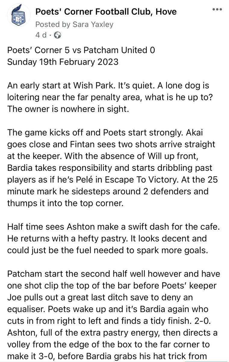 poetscornerfc's tweet image. Grassroots football match reporting at its finest #pcfc #grassrootsfootball