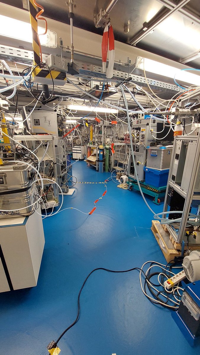 DrFinland's tweet photo. Our APi-TOF alley for the 1st @ACTRISRI intercomparison workshop. Everything is set up for this 2-week campaign. Looking forward of the results! @EMMECARE #BAEproject https://t.co/j7vyZ4S3DR