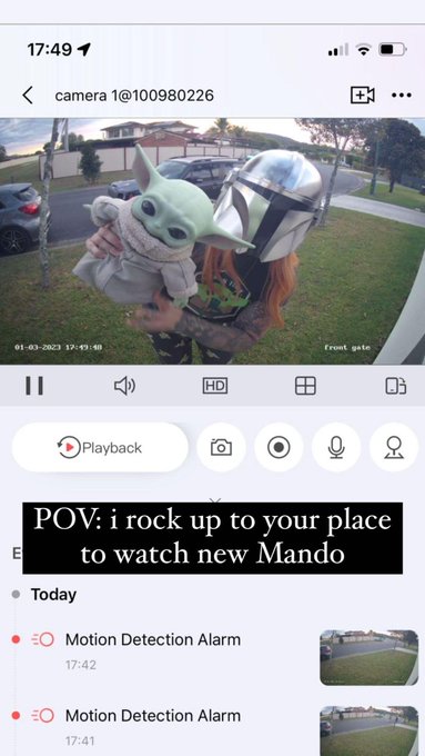 Season 3 of The Mandalorian is finally here 🎉🎉🎉 Wooooo!!  I even have my Grogu necklace on 😂 I need mando<a href="/tag/themandalorian"class="tags"><span>#themandalorian</span></a><a href="/tag/mando"class="tags"><span>#mando</span></a><a href="/tag/grogu"class="tags"><span>#grogu</span></a>