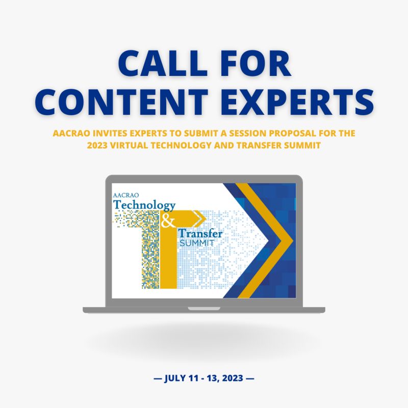 This year’s theme is Finding Creativity in Technology and Transfer. Submit a proposal to share how you’ve implemented creative approaches at your institution to facilitate academic mobility and improve student success. 
aacrao.org/events-trainin…