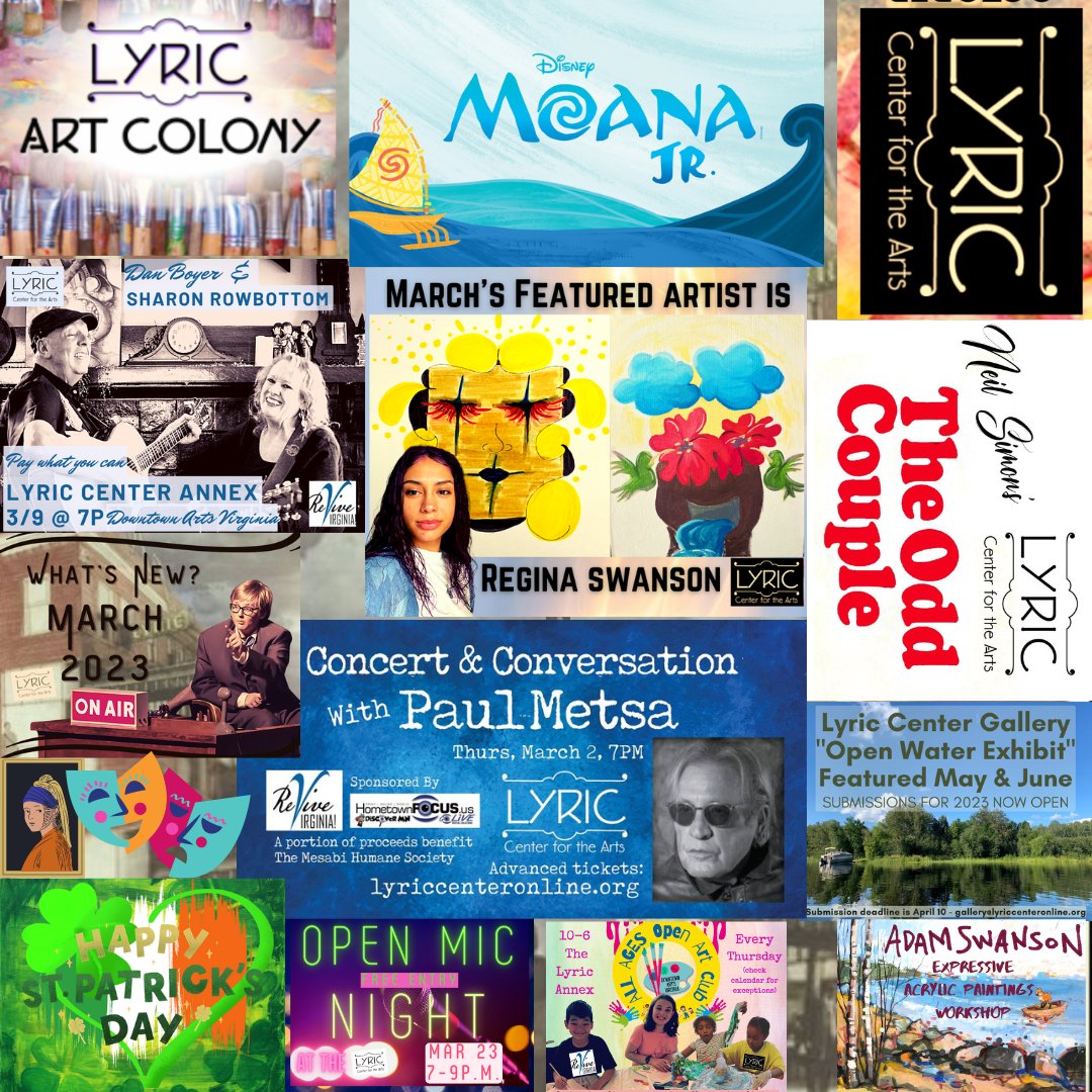 Paul Metsa starts off the month! Regina Swanson in the gallery and The Odd Couple in The Annex!! lyriccenteronline.org
#localartcenter #artgallery #ironrangeart #liveshows