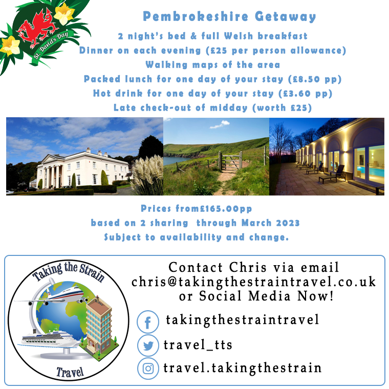 2 offers for stays in Wales from our providers Great Little Breaks. Contact us for more information to get something booked or for alternative dates

#stdavidsday #wales #ukbreaks
