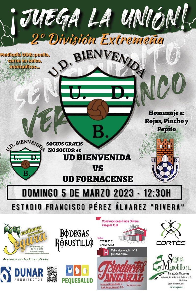 🚐SÚBETE A LA JUANCARLETA🚐

💪Partido clave para seguir enganchado a la parte noble🆚<a href="/UD_Fornacense/">U.D.Fornacense</a> 
🙂Homenaje a Rojas, 'Pincho I' y Pepe Torres
 🏟️¿Otro domingo con el Municipal a reventar?
👨‍👩‍👧‍👧Venga, familia. Vamos a pasarlo bien

#VamosAHacerlo💚🤍