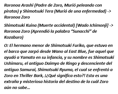 BigNewsOP's tweet photo. #ONEPIECE SBS 105
LA FAMILIA DE ZORO

¡Zoro es un Shimotsuki! https://t.co/jxwf9ZIhUe