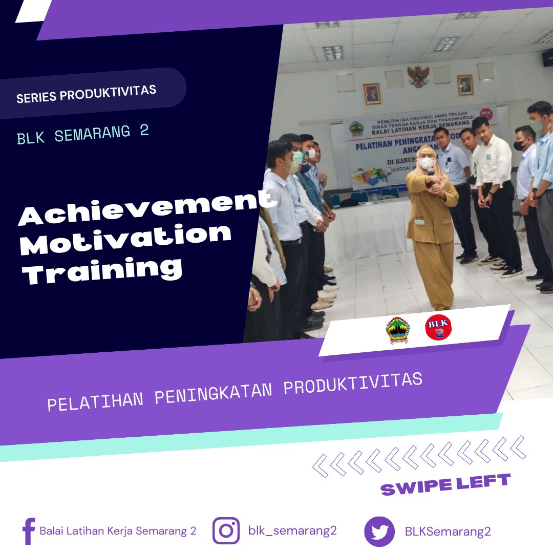 BLKSemarang2's tweet photo. Halo Sobat Produktif, kali ini kami mau berbagi informasi pelatihan peningkatan produktivitas yang ada di BLK Semarang 2 nih. Salah satunya Achievement Motivation Training (AMT), penasaran nggak apa itu pelatihan AMT ? 
#pelatihan #training #seminar #workshop #inhousetraining https://t.co/157Qu7PWYX