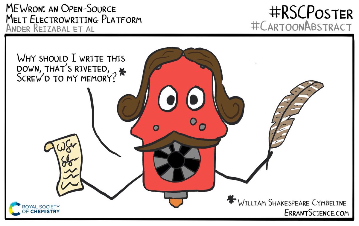 ErrantScience's tweet photo. Here’s a #CartoonAbstract for @anderreizabal’s #RSCEng #RSCPoster all about Electro-writing. Don’t forget to go read their full poster and we live-streamed drawing this, go check out our Instagram to see it https://t.co/aKWKCExxQm