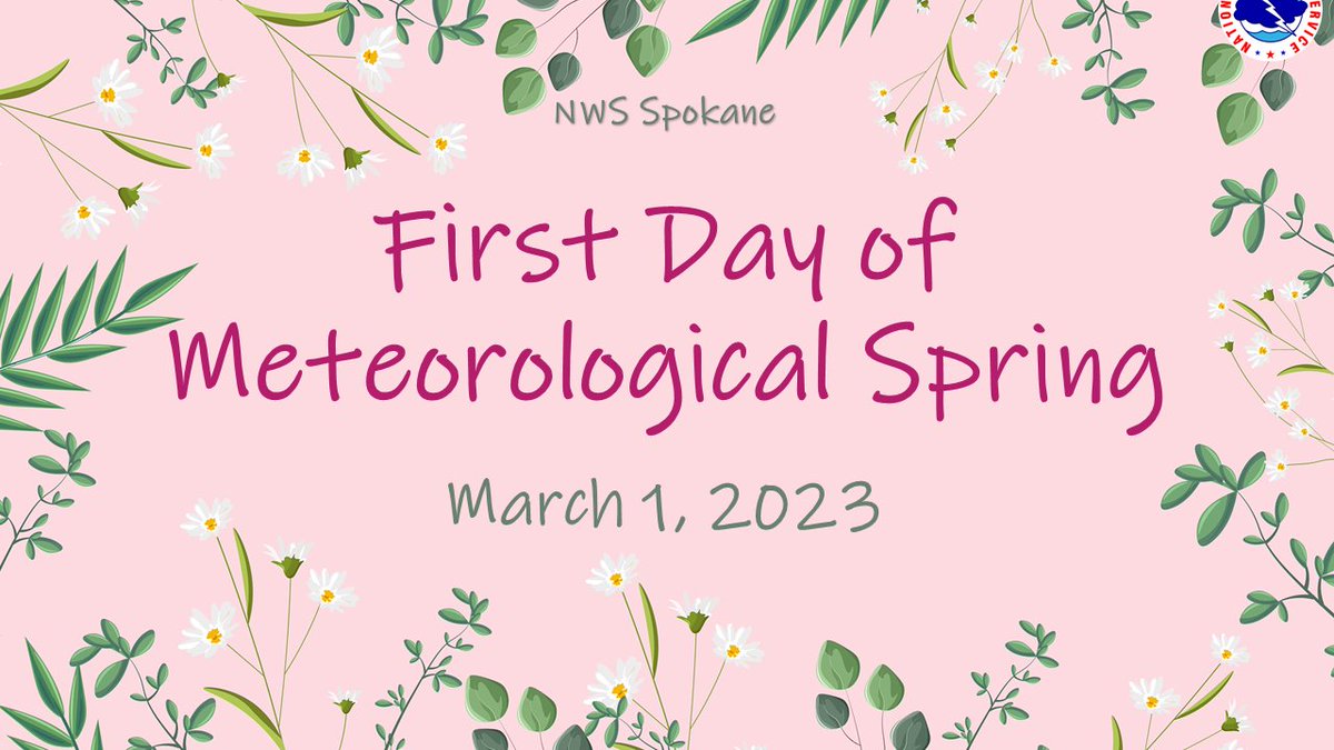 NWSSpokane's tweet image. We know it snowed yesterday but today is the first day of meteorological spring! Days are getting longer and temperatures (should) be getting warmer. 19 days until the spring equinox.
#wawx #idwx #MeteorologicalSpring