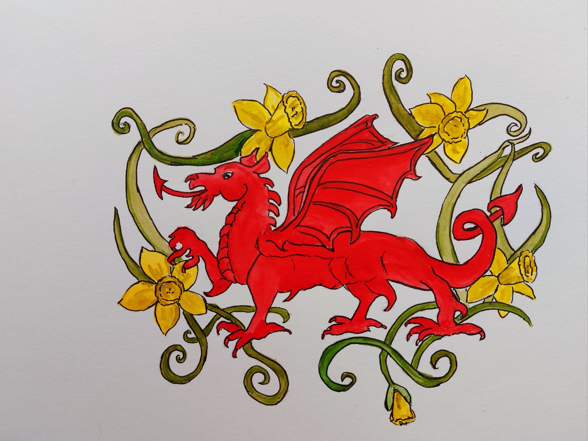 Happy St Davids day
Watercolour and pen