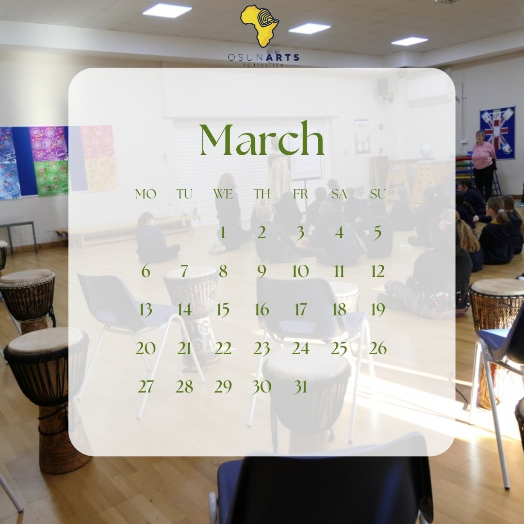 OsunF's tweet image. Hello March 💛

Welcome to another month in 2023 

We are still organizing workshops in schools, theatres, and community centres 

Send a mail to info@osunarts.co.uk 

We are here for the culture 

#artsandculture 
#AfricanArts
#newmonth
#hellomonth
#osunartsfoundation
