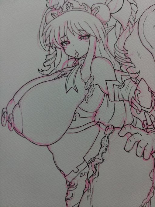 作業進捗 描きたくなったから描いた!('ω`)
昨日のうちに塗る手前まで行きたかったけど間に合わんわ(ヽ'ω`) 